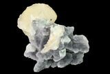 Calcite Crystals on Druzy Quartz and Fluorite - China #160707-1